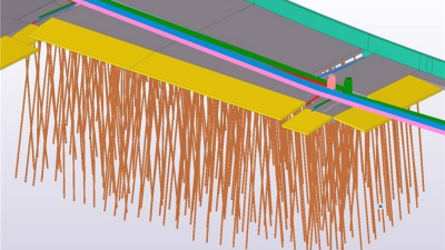 Kuvakaappaus paalulaatan tietomallinnuksesta