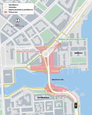 Uuden Hakaniemensillan rakennustöiden aiheuttamat tilapäiset jalankulun ja pyöräilyn liikennejärjestelyt ajalla 2/2022-2024