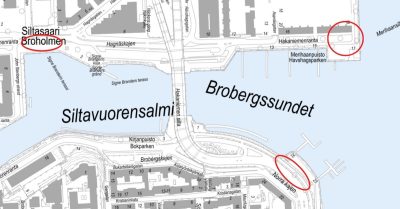 Hakaniemestä ja Kruununhaasta kaadettavat puut