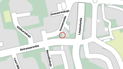 Kaadettavien puiden sijainti kartalla.