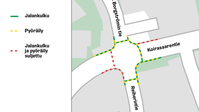 Karttakuva liikennejärjestelyistä